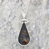 Derbyshire Blue John Large Teardrop Reversible Pendant and Chain