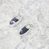 Derbyshire Blue John Sterling Silver Oval Drop Earrings
