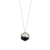 Derbyshire Blue John Small Hexagonal Sterling Silver Pendant and Chain