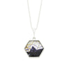 Derbyshire Blue John and Labradorite Medium Sterling Silver Pendant and Chain