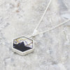 Derbyshire Blue John and Labradorite Medium Sterling Silver Pendant and Chain