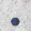 Derbyshire Blue John and Labradorite Medium Sterling Silver Pendant and Chain