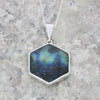 Derbyshire Blue John and Labradorite Large Sterling Silver Pendant and Chain