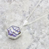 Derbyshire Blue John and Tigers Eye Small Sterling Silver Pendant and Chain