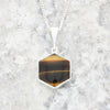 Derbyshire Blue John and Tigers Eye Small Sterling Silver Pendant and Chain