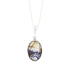 Derbyshire Blue John Sterling Silver Oval Pendant and Chain