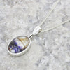 Derbyshire Blue John Sterling Silver Oval Pendant and Chain