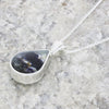 Derbyshire Blue John Sterling Silver Reversible Teardrop Pendant And Chain