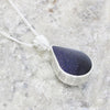 Derbyshire Blue John Sterling Silver Reversible Teardrop Pendant And Chain