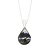 Derbyshire Blue John Sterling Silver Reversible Teardrop Pendant And Chain