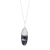 Derbyshire Blue John and Labradorite Large Sterling Silver Pendant and Chain