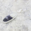 Derbyshire Blue John and Labradorite Large Sterling Silver Pendant and Chain