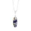 Derbyshire Blue John Sterling Silver Slim Oval Reversible Pendant and Chain