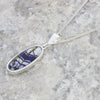 Derbyshire Blue John Sterling Silver Slim Oval Reversible Pendant and Chain