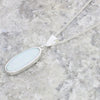 Derbyshire Blue John Sterling Silver Slim Oval Reversible Pendant and Chain