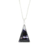Derbyshire Blue John Sterling Silver Slim Triangle Shape Pendant And Chain