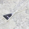 Derbyshire Blue John Sterling Silver Slim Triangle Shape Pendant And Chain