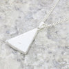 Derbyshire Blue John Sterling Silver Slim Triangle Shape Pendant And Chain