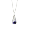 Derbyshire Blue John Sterling Silver Slim Teardrop Pendant and Chain