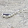 Derbyshire Blue John Sterling Silver Slim Teardrop Pendant and Chain