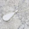 Derbyshire Blue John Sterling Silver Slim Teardrop Pendant and Chain