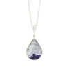 Derbyshire Blue John & Opalique Teardrop Silver Pendant and Chain