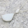 Derbyshire Blue John & Opalique Teardrop Silver Pendant and Chain
