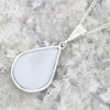 Derbyshire Blue John & Opalique Teardrop Silver Pendant and Chain