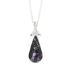 Derbyshire Blue John Sterling Silver Large Teardrop Reversible Pendant & Chain