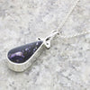 Derbyshire Blue John Sterling Silver Large Teardrop Reversible Pendant & Chain