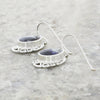 Derbyshire Blue John Sterling Silver Oval Celtic Drop Earrings