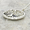 Derbyshire Blue John Tree of Life Large Round Pendant And Chain