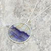 Derbyshire Blue John Tree of Life Large Round Pendant And Chain