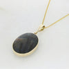 Blue John and Labradorite 9ct Yellow Gold Oval Reversible Pendant | H&H