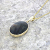 Blue John and Labradorite 9ct Yellow Gold Oval Reversible Pendant | H&H