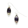 Derbyshire Blue John Sterling Silver Marquise Drop Earrings