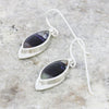 Derbyshire Blue John Sterling Silver Marquise Drop Earrings