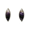 Derbyshire Blue John Sterling Silver Marquise Small Stud Earrings