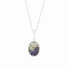 Derbyshire Blue John Oval Shape Reversible Pendant and Chain