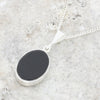 Derbyshire Blue John Oval Shape Reversible Pendant and Chain