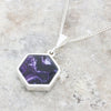 Derbyshire Blue John Reversible Hexagonal Pendant and Chain