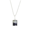 Derbyshire Blue John Rectangular Shape Reversible Pendant and Chain