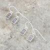 Derbyshire Blue John Sterling Silver Rectangular Drop Earrings