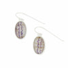 Derbyshire Blue John Sterling Silver Oval Drop Earrings