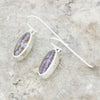 Derbyshire Blue John Sterling Silver Slim Oval Drop Earrings