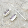 Derbyshire Blue John Sterling Silver Slim Oval Drop Earrings