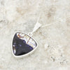 Derbyshire Blue John Sterling Silver Reversible Pendant And Chain