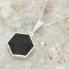 Derbyshire Blue John Reversible Hexagonal Pendant And Chain