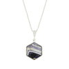Derbyshire Blue John Reversible Hexagonal Pendant And Chain