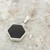 Derbyshire Blue John Reversible Hexagonal Pendant And Chain